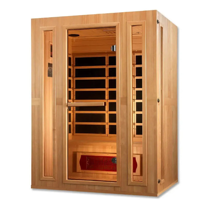 Maxxus Trinity Dual Tech 3 Person Low EMF FAR Infrared Sauna Canadian Hemlock | MX-LS3-01 Golden Designs