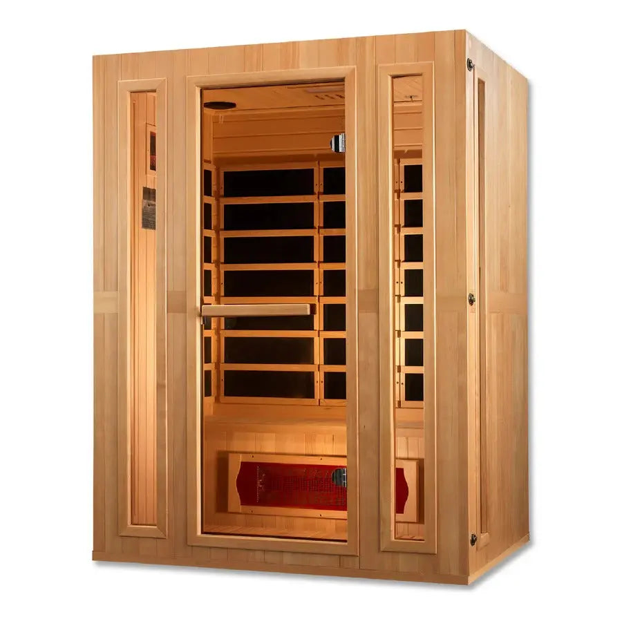 Maxxus Trinity Dual Tech 3 Person Low EMF FAR Infrared Sauna Canadian Hemlock | MX-LS3-01 Golden Designs