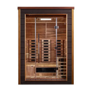Golden Designs Nora 2 Person Hybrid (Full Spectrum IR or Traditional Stove) Outdoor Sauna | GDI-8222-01 Golden Designs
