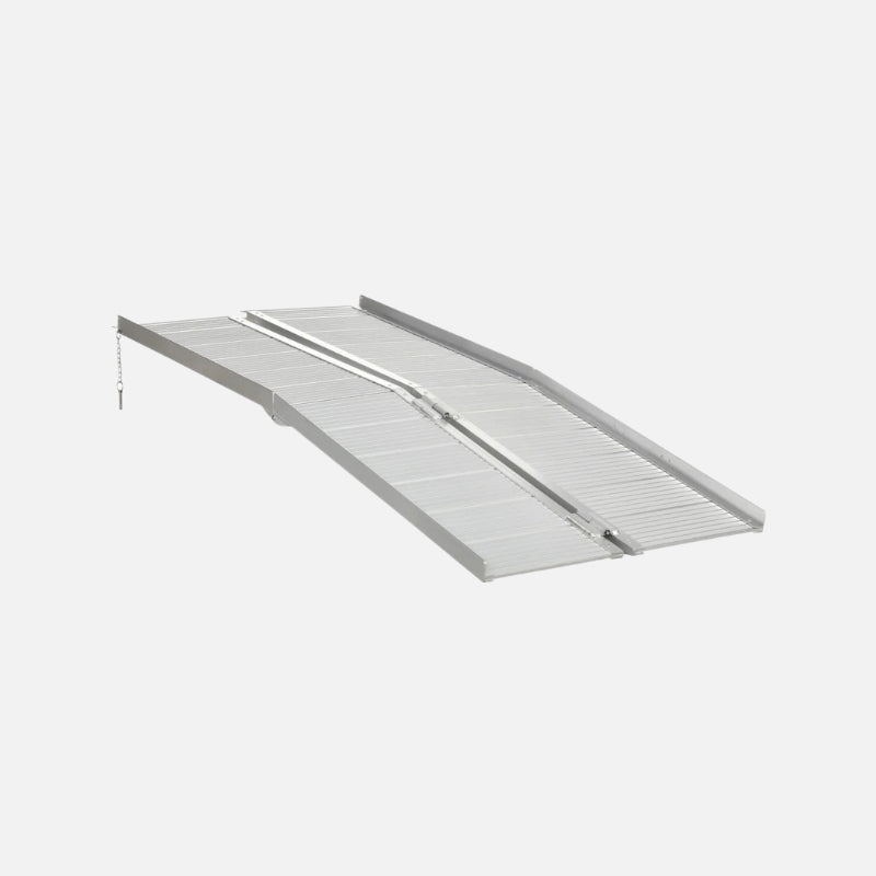 Homcom textured aluminum folding wheelchair ramp, 6ft ramp length, weight capacity 600 lbs