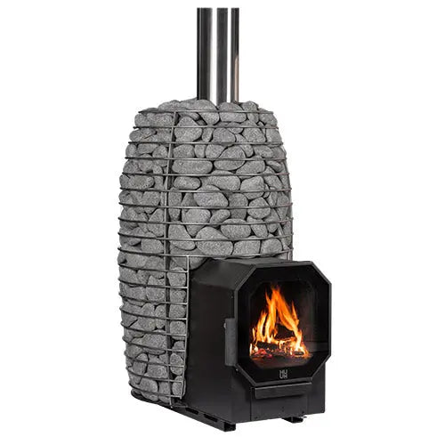 HUUM HIVE Flow LS Wood-Burning Sauna Stove Package With Firebox Extension, 9.8kW HUUM