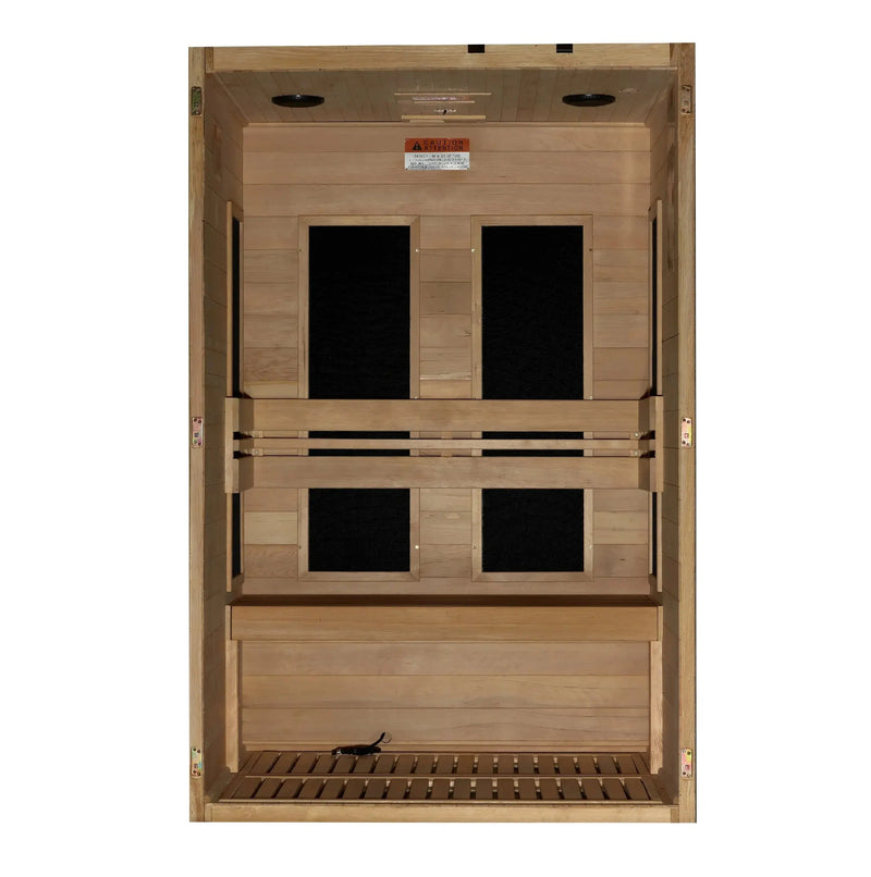 Dynamic Lucca Elite 2 Person Ultra Low EMF FAR Infrared Sauna DYN-6215-05 Elite Golden Designs