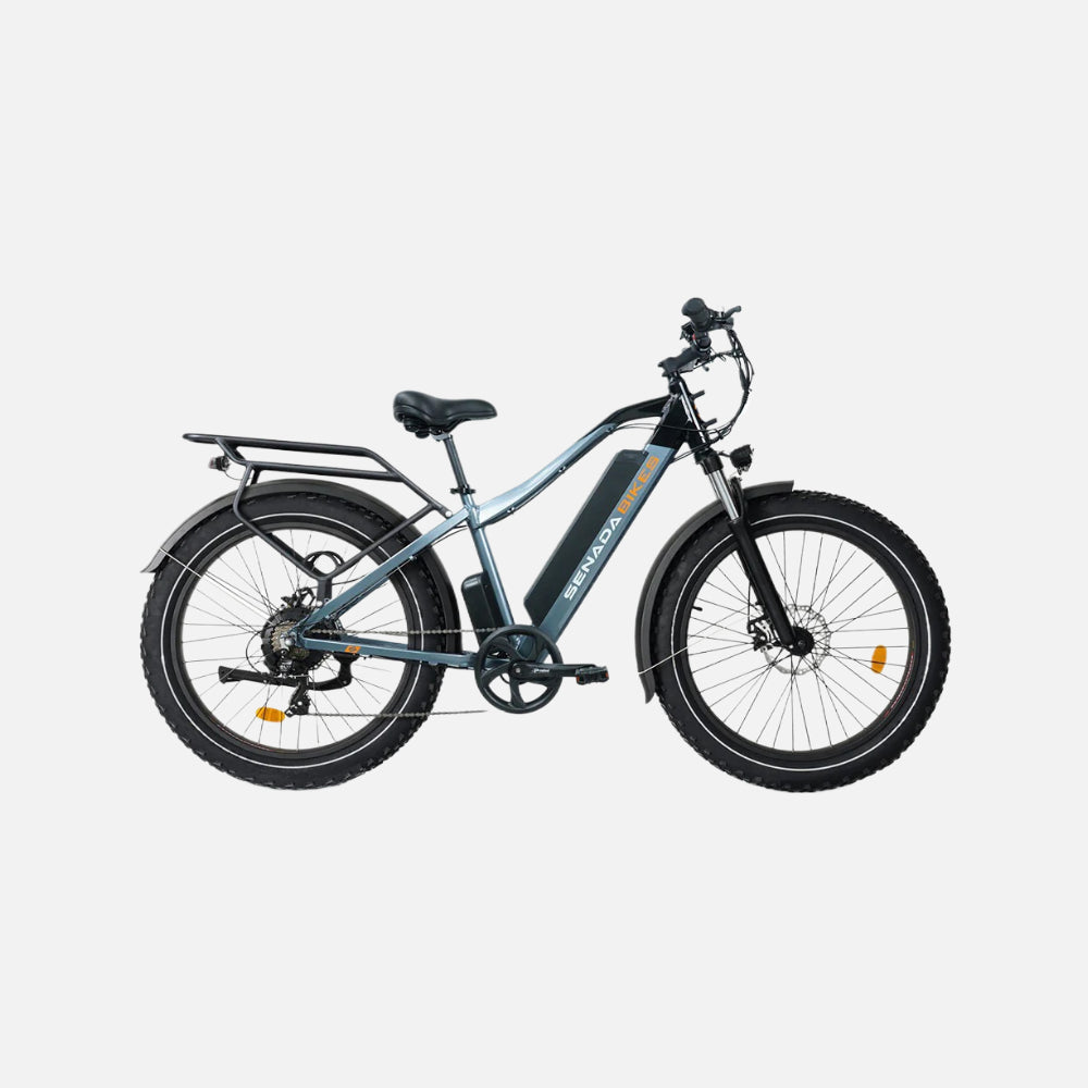 Senada saber pro long-range fat tire electric bike, 1200 watt peak motor, top speed 30mph, 48v 21ah lithium-ion battery